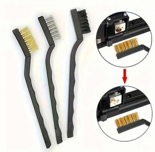 3er Set Reinigungsbürsten Messing Edelstahl Nylon – Bild 2