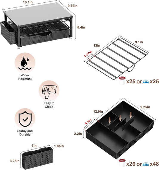 Kaffeekapselhalter Schwarz 2 Etagen Organizer – Bild 2
