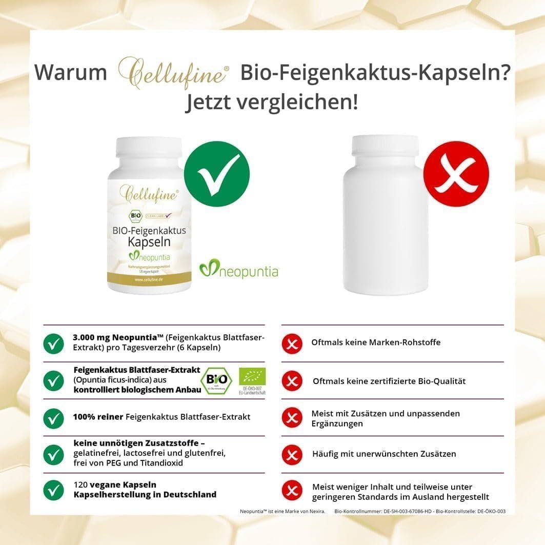 Cellufine Neopuntia – 120 vegane Kapseln Bio-Feigenkaktus – Bild 6