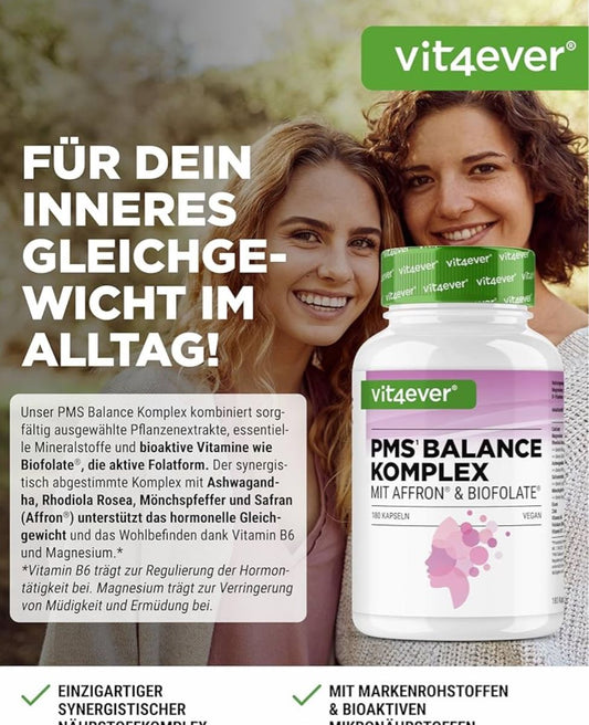 PMS Balance Komplex 180 Kapseln | Mit Affron® & Biofolate® – Bild 2
