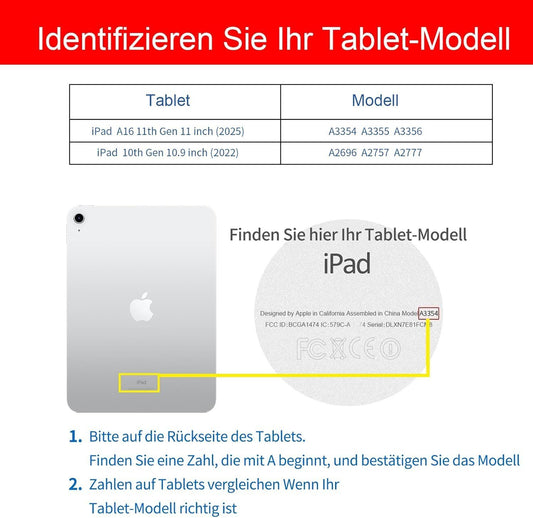 iPad 10/11 Hülle A16 10,9–11 Zoll Schutzhülle Schwarz – Bild 2