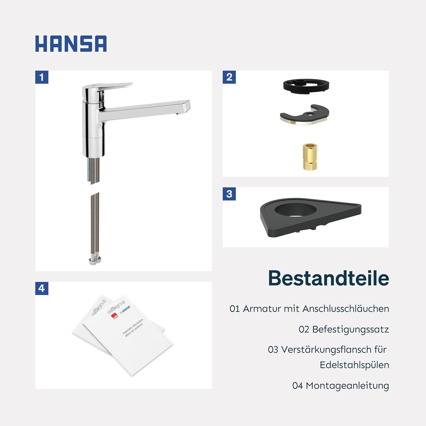 HANSA TWIST Küchenarmatur Chrom Hochdruck – Bild 8