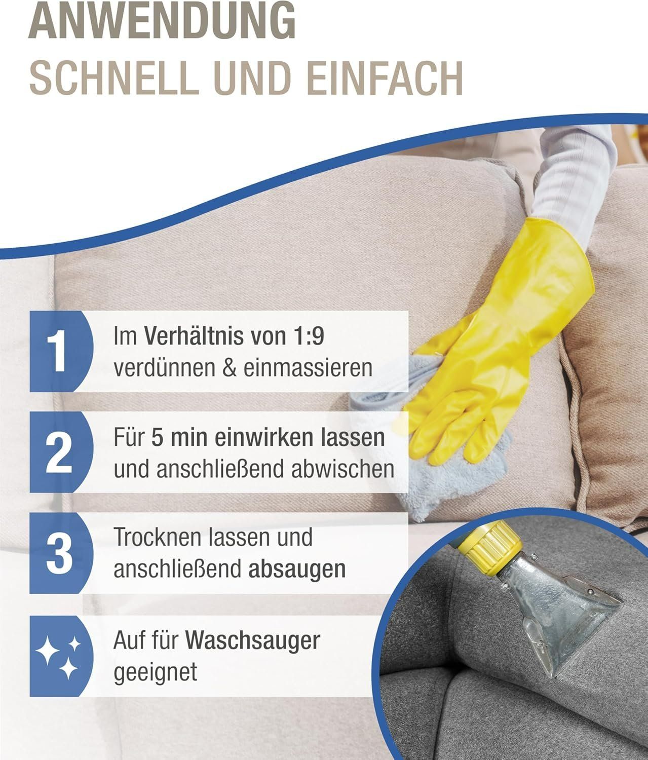 Polsterreiniger Konzentrat 750 ml Made in Germany – Bild 4