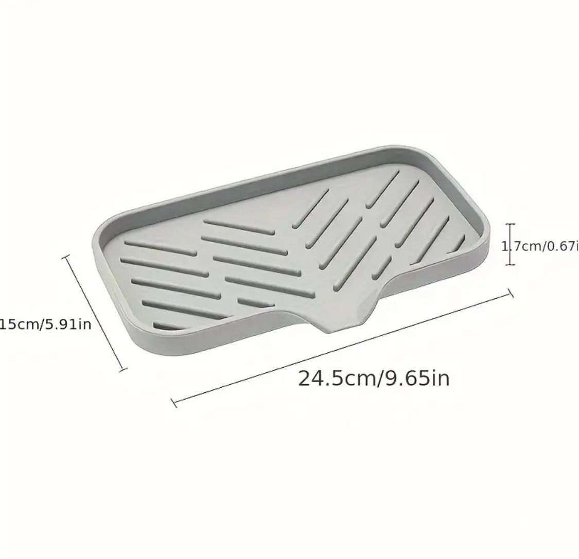 Silikon Abtropfmatte Spülbecken Organizer Armatur Halter – Bild 3