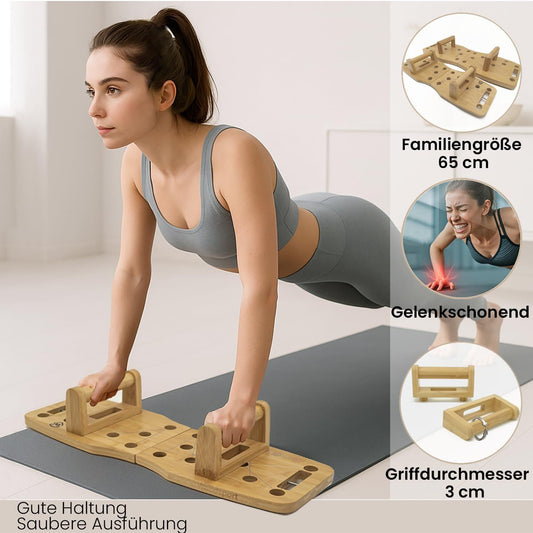 Liegestützbrett Holz klappbar Push Up Board – Bild 2