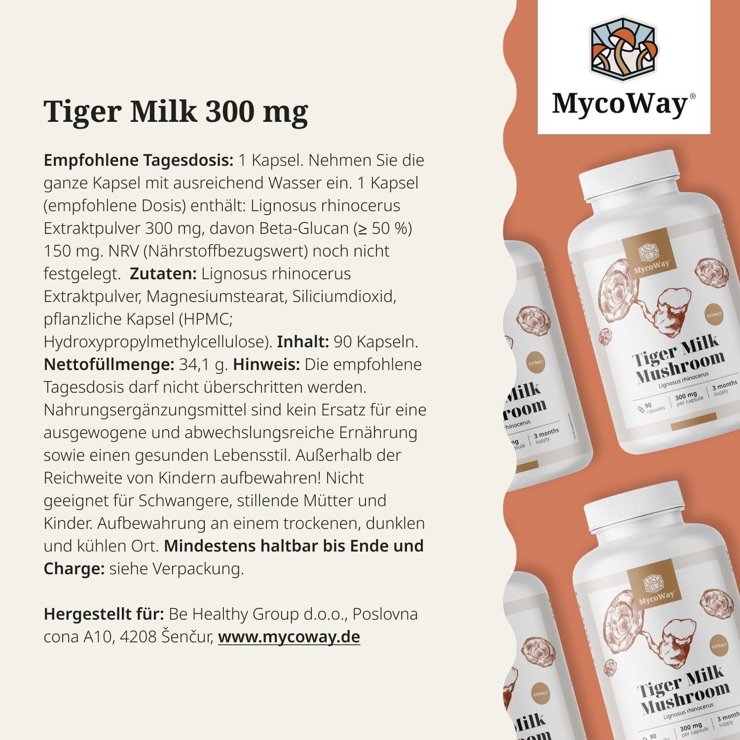 Tiger Milk Mushroom 300 mg – 90 Kapseln – Bild 3