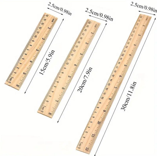 Lineal Holzlineal 15 cm Messlineal Zeichnen Büro Schu – Bild 2