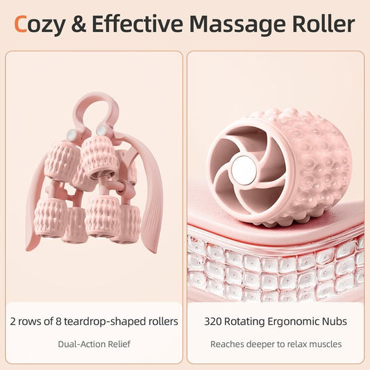 Massage Roller Faszienrolle 2in1 Pink – Bild 2