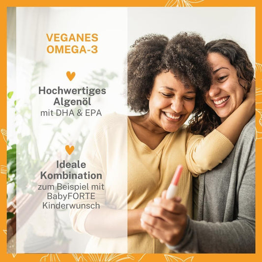 BabyFORTE Omega-3 vegan DHA EPA Algenöl 180 Kapseln – Bild 2