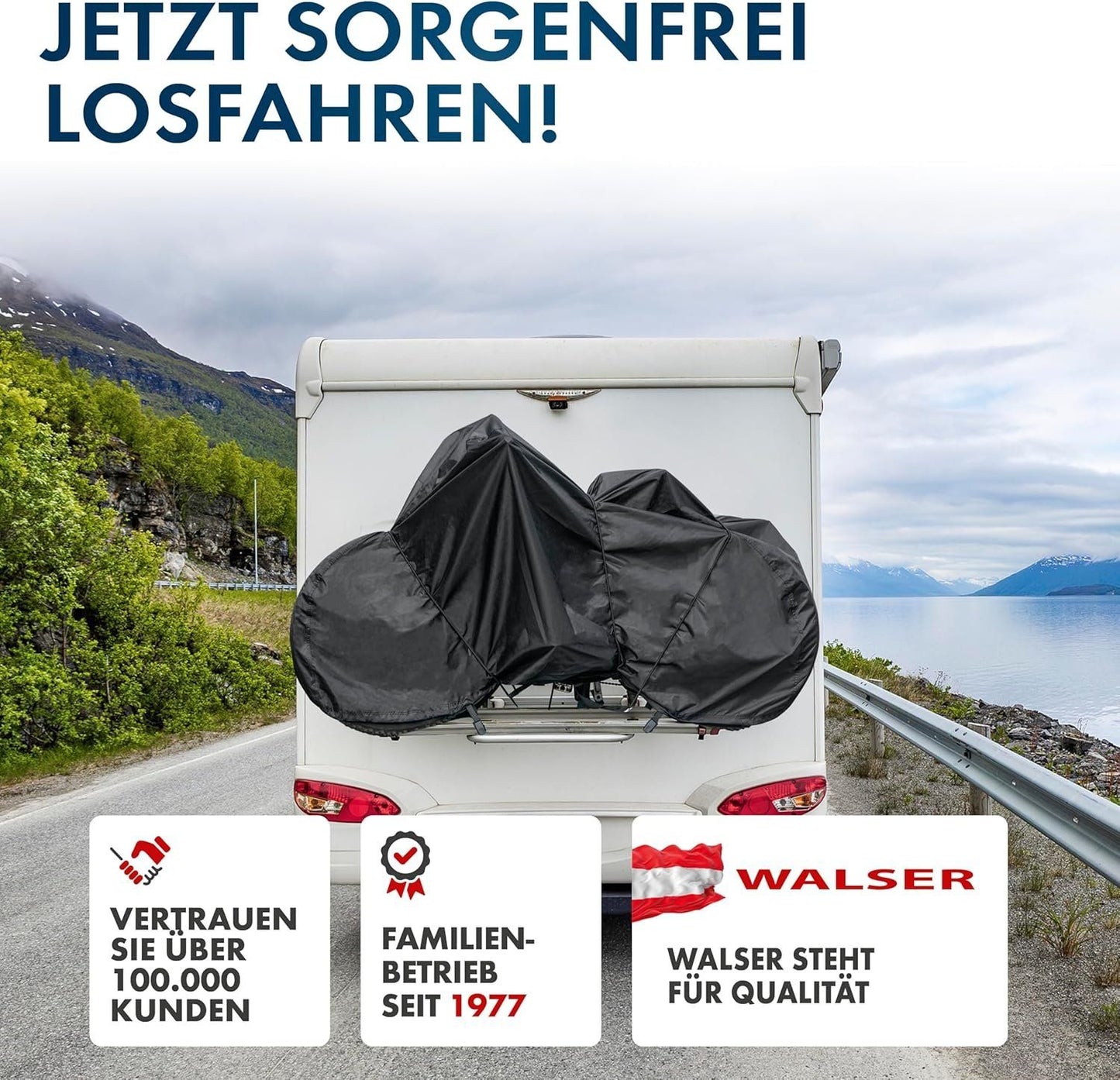 WALSER Fahrradabdeckung für 2 Fahrräder Schwarz – Bild 4