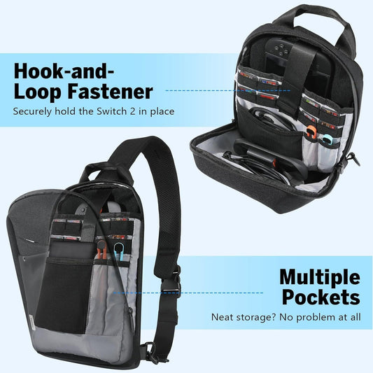 MoKo Sling Tasche für Switch 2 & Steam Deck – Schwarz – Bild 2