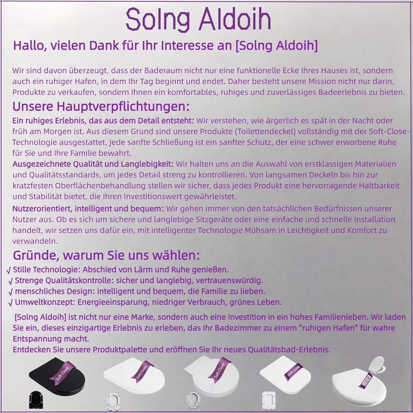 WC Sitz Eckig Softclose Abnehmbar Renova – Bild 9