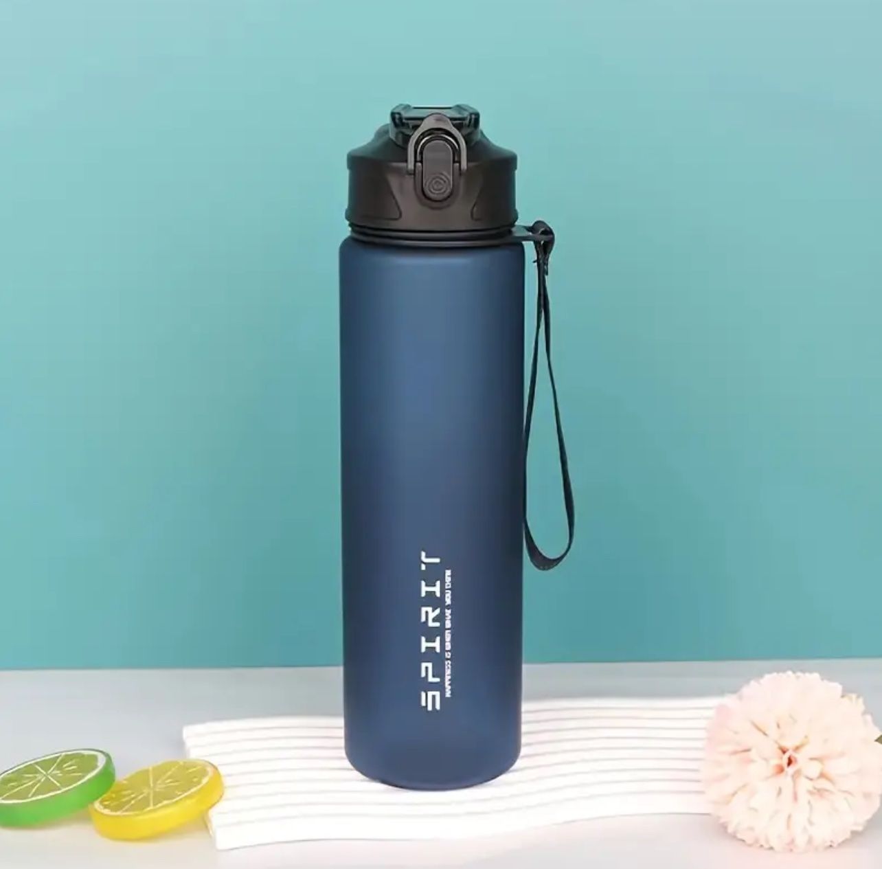Sportliche Wasserflasche SPIRIT, blau, 750ml – Bild 1