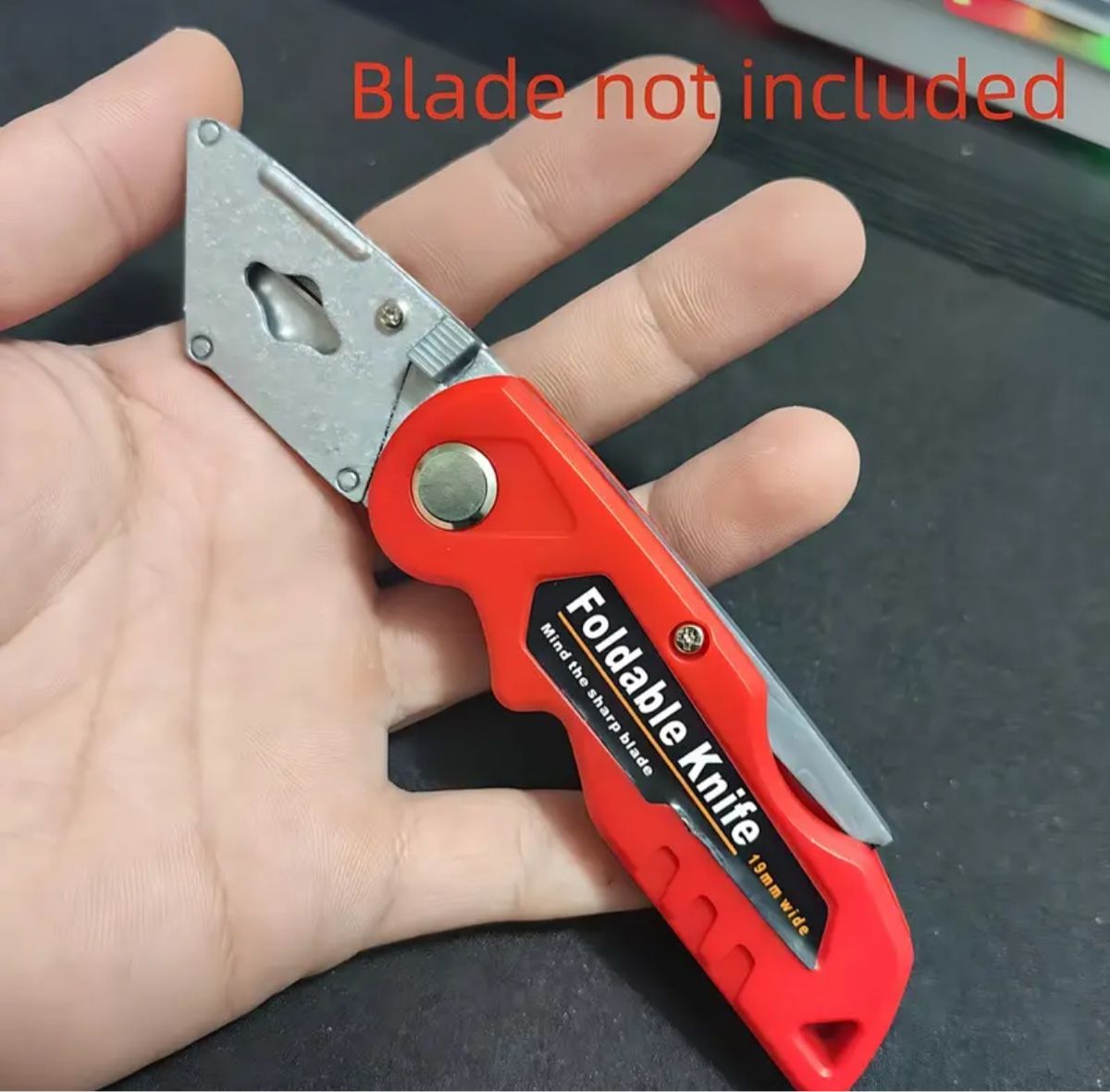Faltbares Cuttermesser rot – Griff für 19mm Klingen – Bild 1