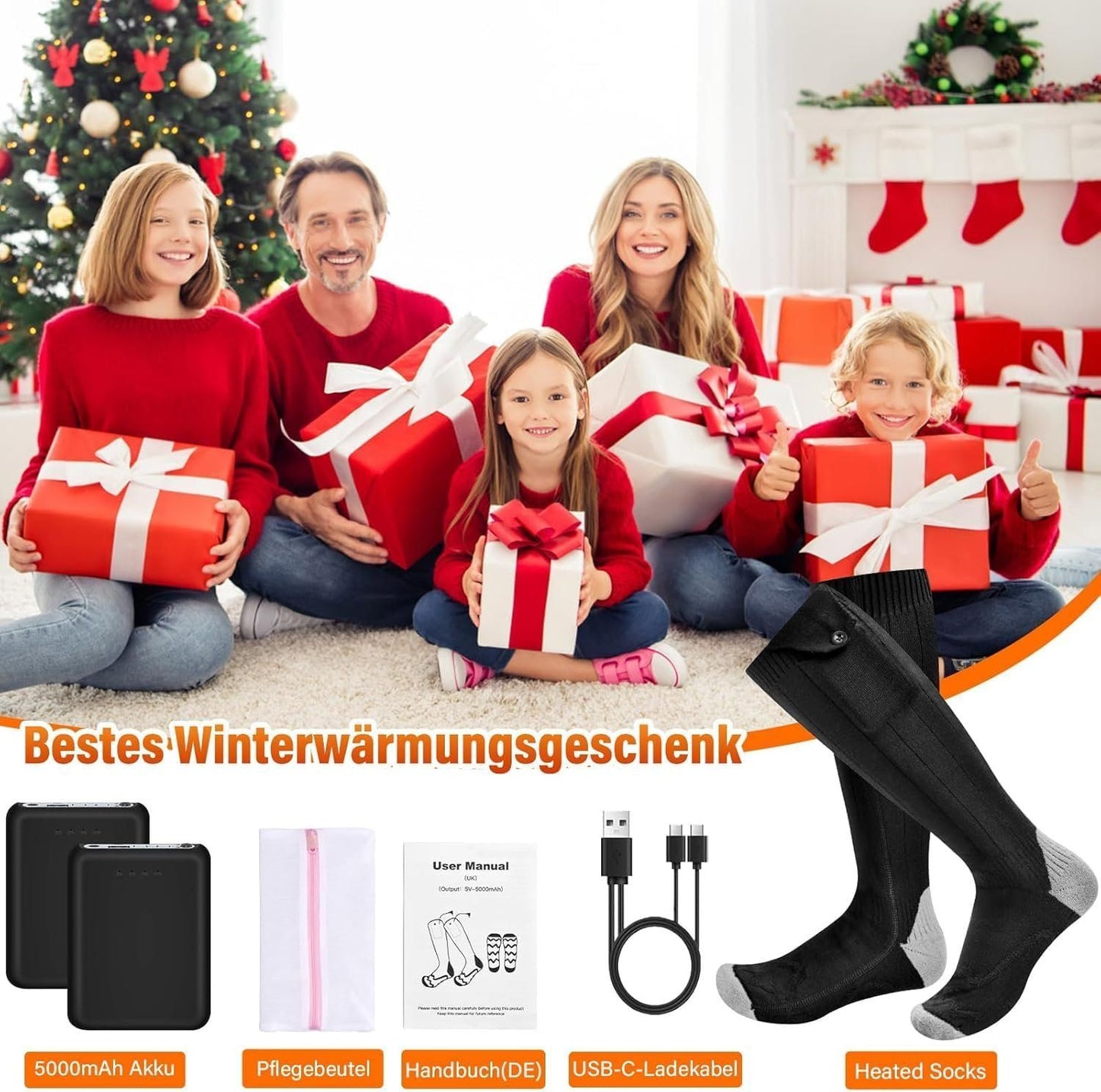 Beheizbare Socken Unisex 5000 mAh 4 Heizstufen – Bild 9