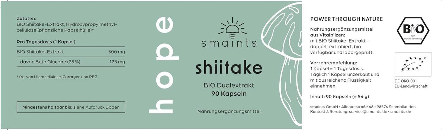BIO Shiitake Kapseln 500 mg – 90 Stk vegan & laborgeprüft – Bild 2