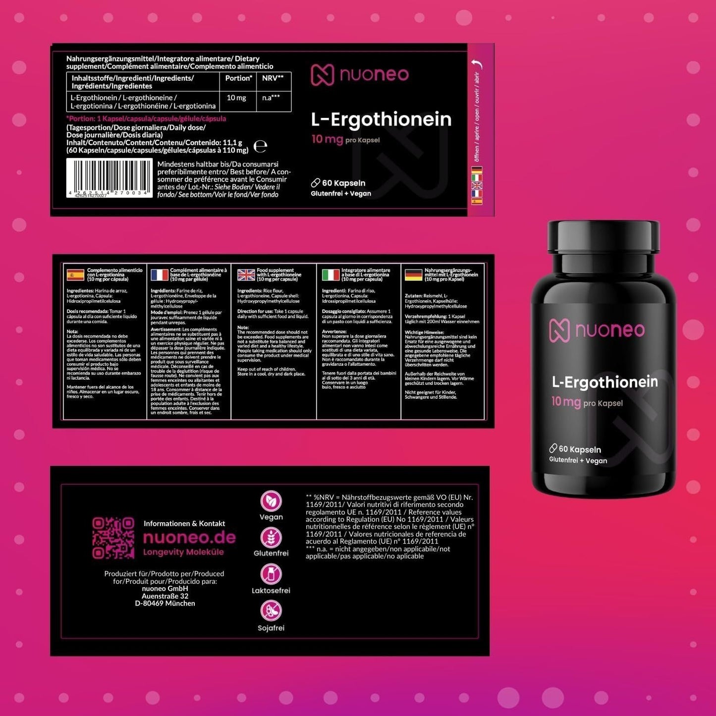 L-Ergothionein 10mg – 60 Kapseln – Hochdosiert & Vegan – Bild 4