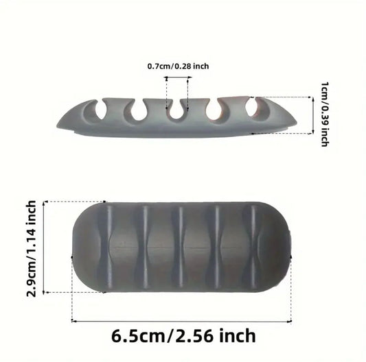 Kabelclip 5-fach selbstklebend weiss – Kabelhalter Tisch – Bild 2