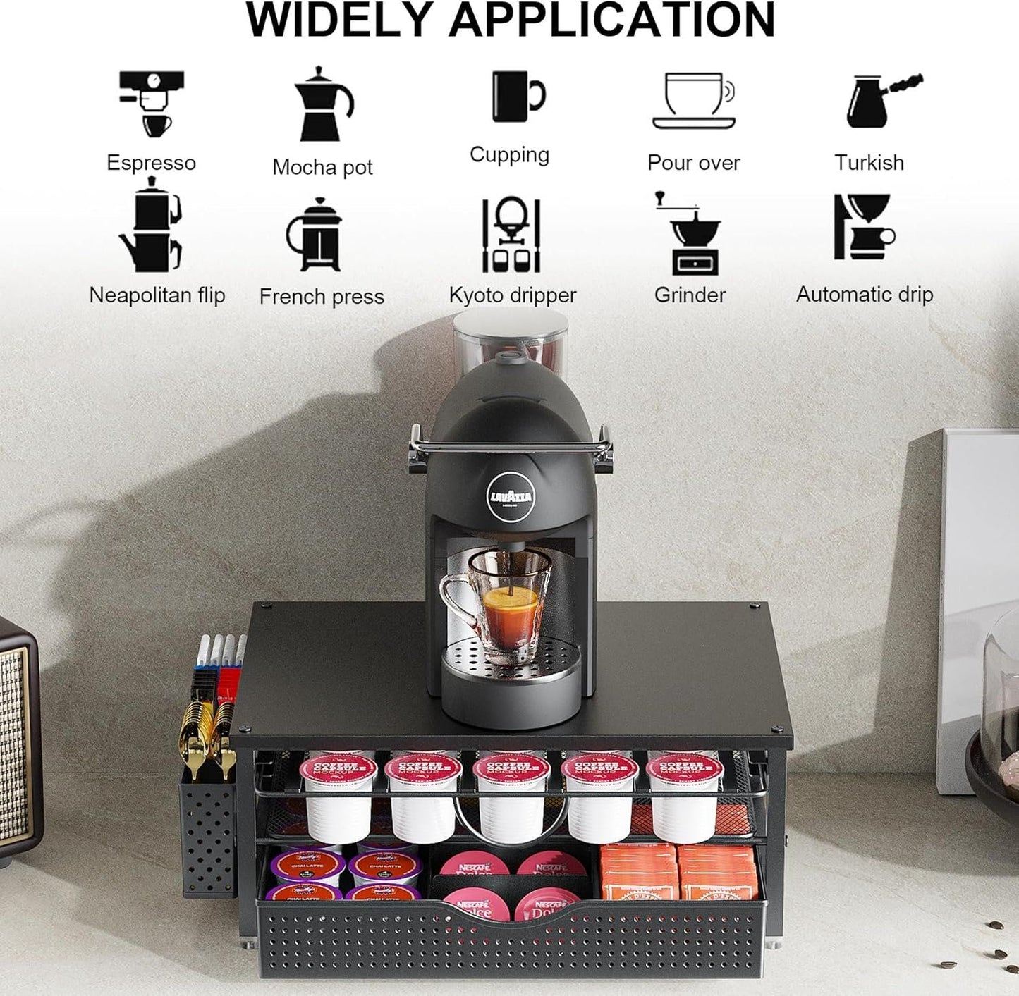 Kaffeekapselhalter Schwarz 2 Etagen Organizer – Bild 8