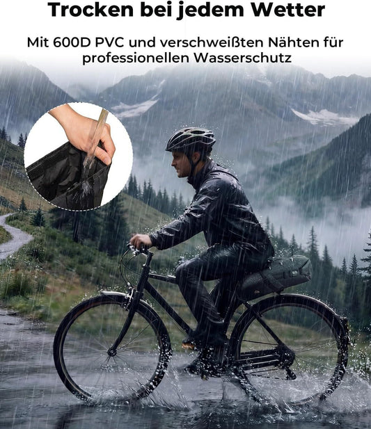 KEMIMOTO Fahrradtasche Satteltasche 11L wasserdicht Schwarz – Bild 2