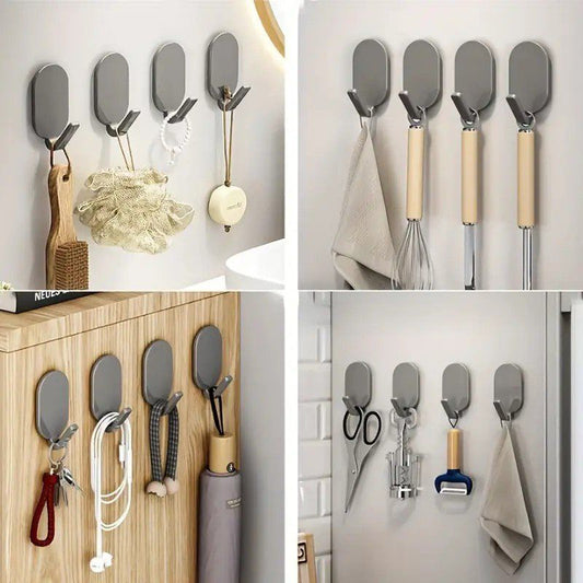Wandhaken 5er Set grau selbstklebend – ohne Bohren – Bild 2