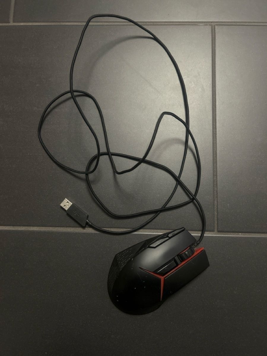 Gaming Maus Lenovo USB schwarz rot gebraucht günstig – Bild 1
