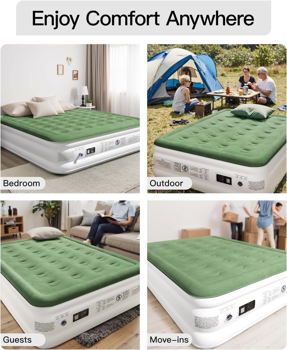 Luftmatratze 2 Personen selbstaufblasend mit Pumpe 46 cm – Bild 6