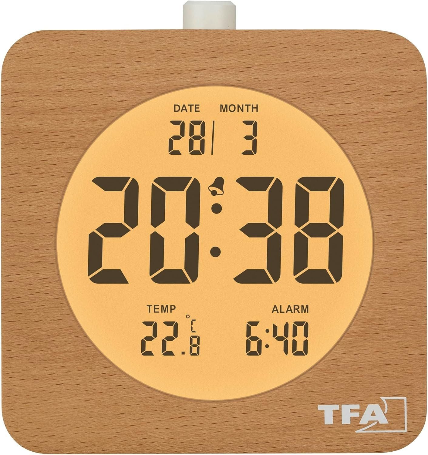 TFA Digitalwecker Holz mit Temperaturanzeige – Bild 6