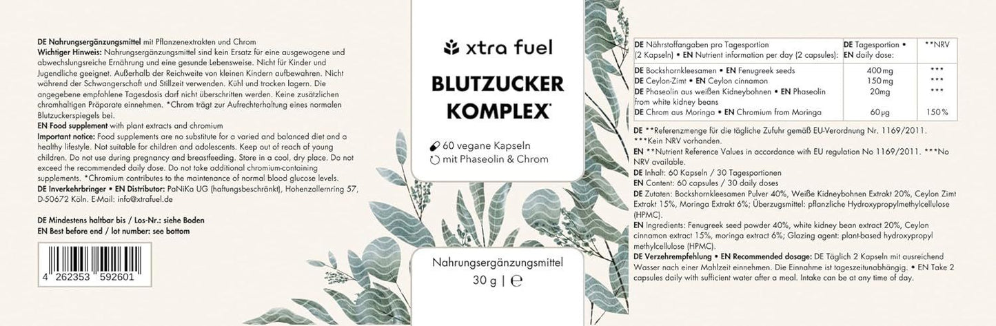 Blutzucker Kapseln – Phaseolin & Chrom, 60 Stück vegan – Bild 3