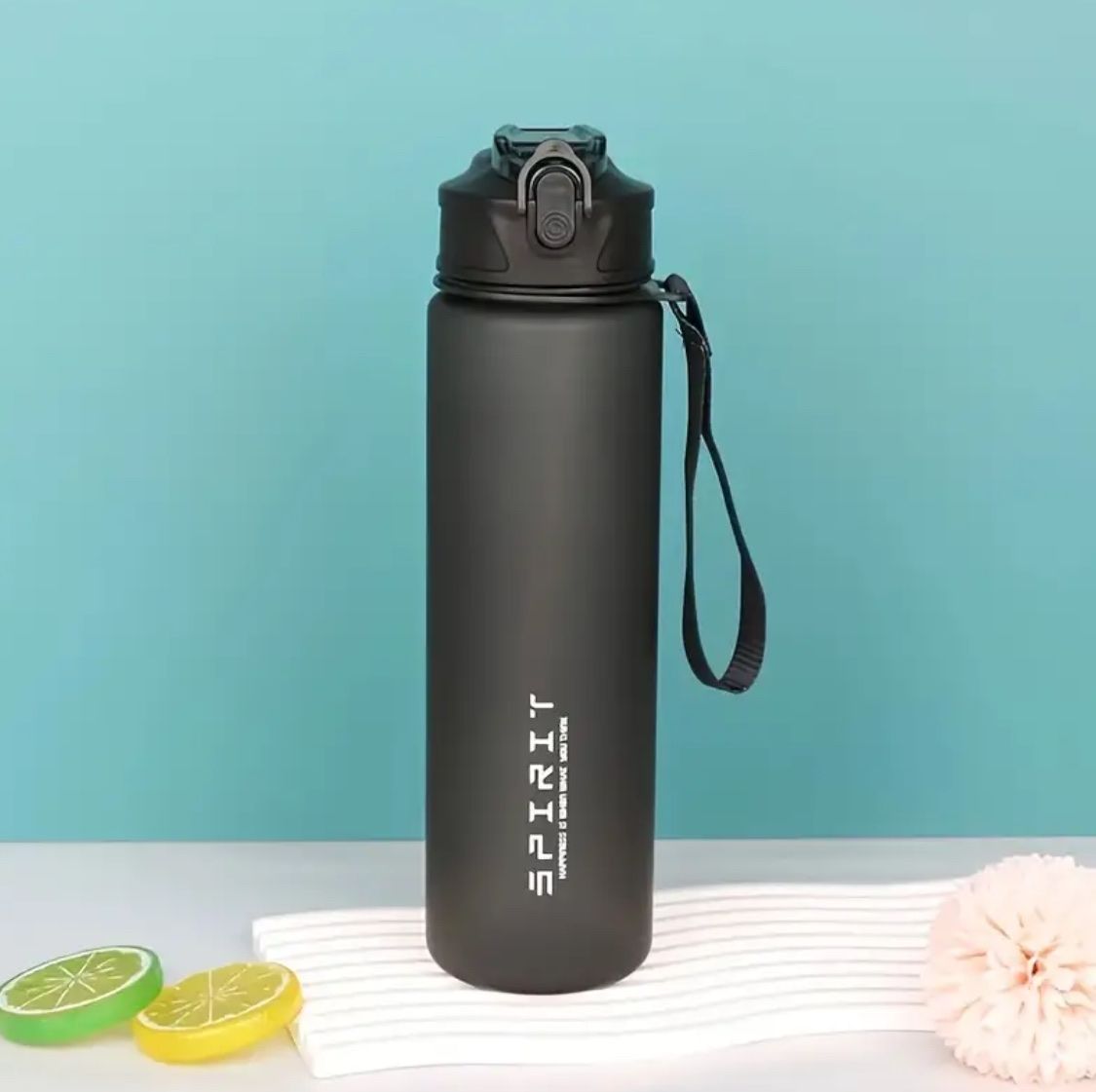 Sportliche Wasserflasche SPIRIT, schwarz, 750ml – Bild 1