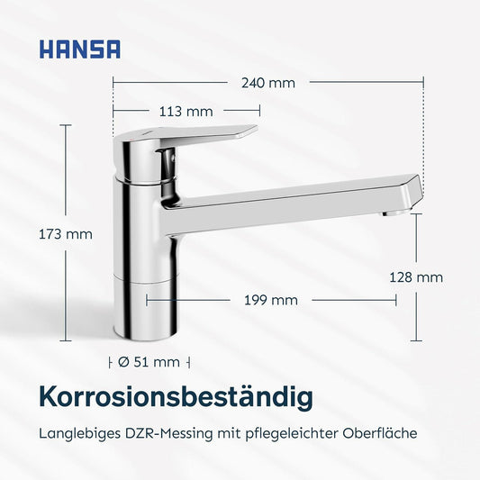 HANSA TWIST Küchenarmatur Chrom Hochdruck – Bild 2