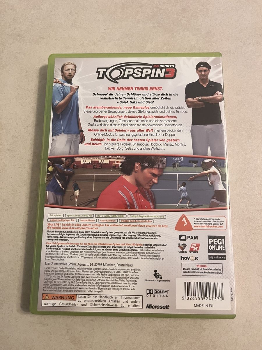 Top spin 3 xbox360