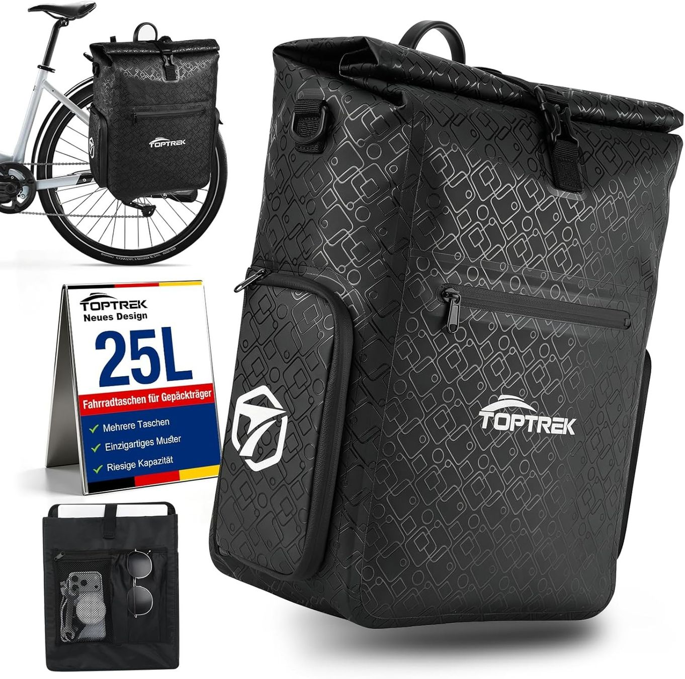 toptrek Gepäckträgertasche 25L wasserdicht