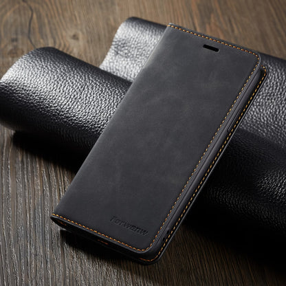 iPhone Leder Klapphülle Schwarz mit Kartenfach Magnet