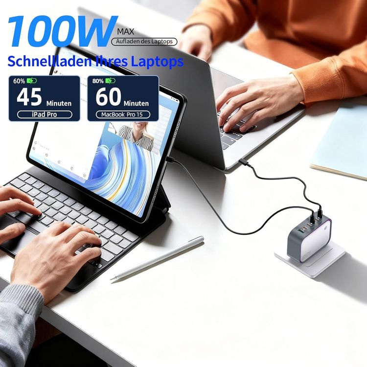 120W GaN USB-C Ladegerät 6-Port