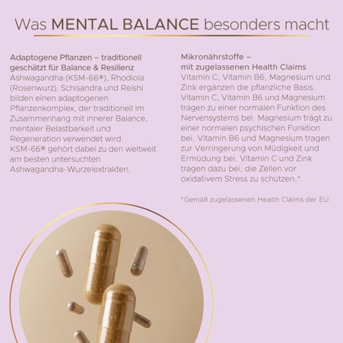 Mental Balance mit KSM-66 Ashwagandha, 60 Kapseln – Produktbild 3