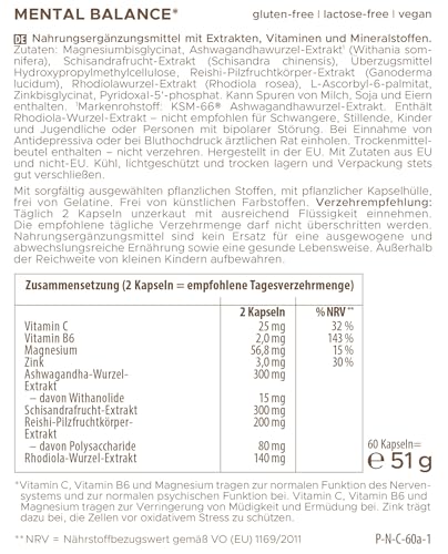 Mental Balance mit KSM-66 Ashwagandha, 60 Kapseln – Produktbild 6