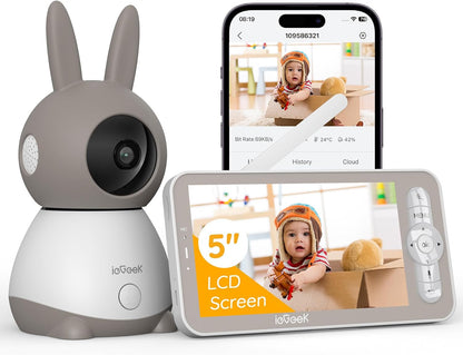 ieGeek Babyphone 2K mit 5 Zoll Monitor und WLAN