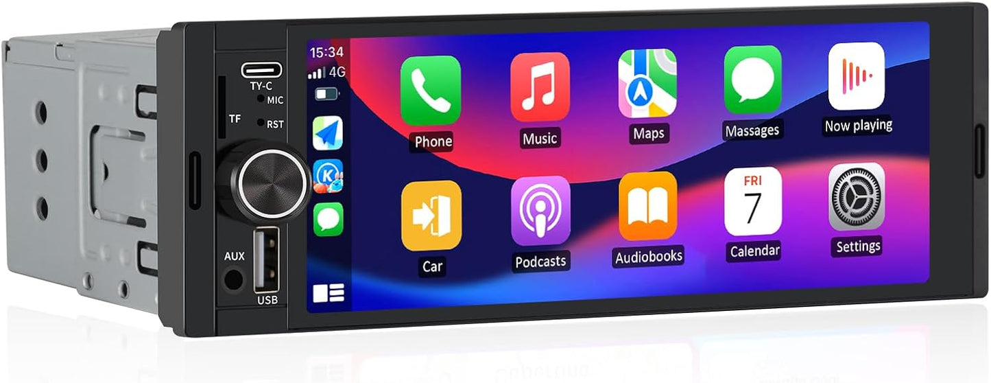 Junsun 1-DIN Autoradio 6,36 Zoll CarPlay Android Auto
