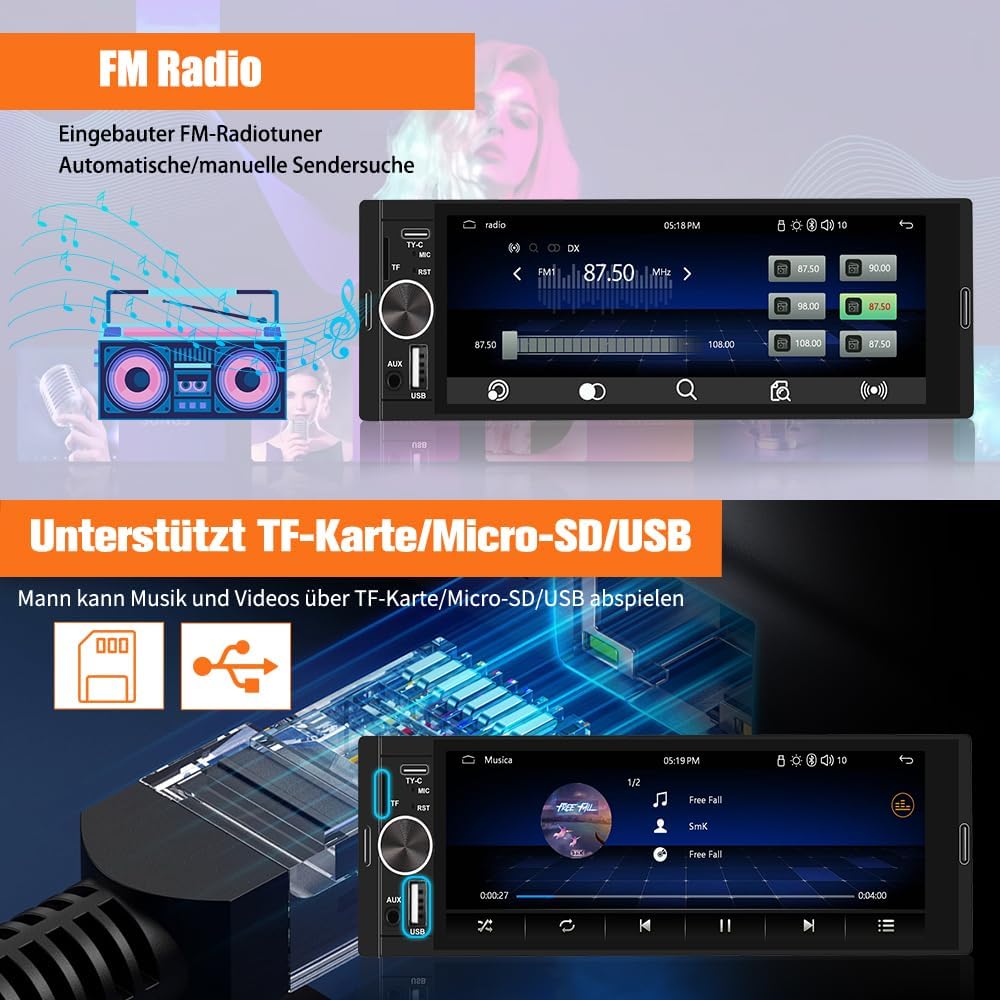 Junsun Autoradio Bluetooth und Mikrofon