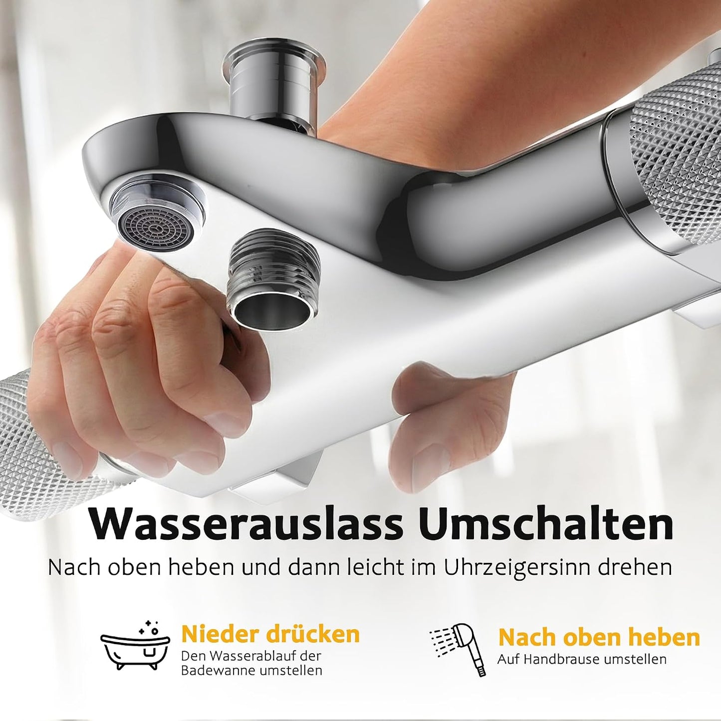 MENDIO Badewannenthermostat Chrom