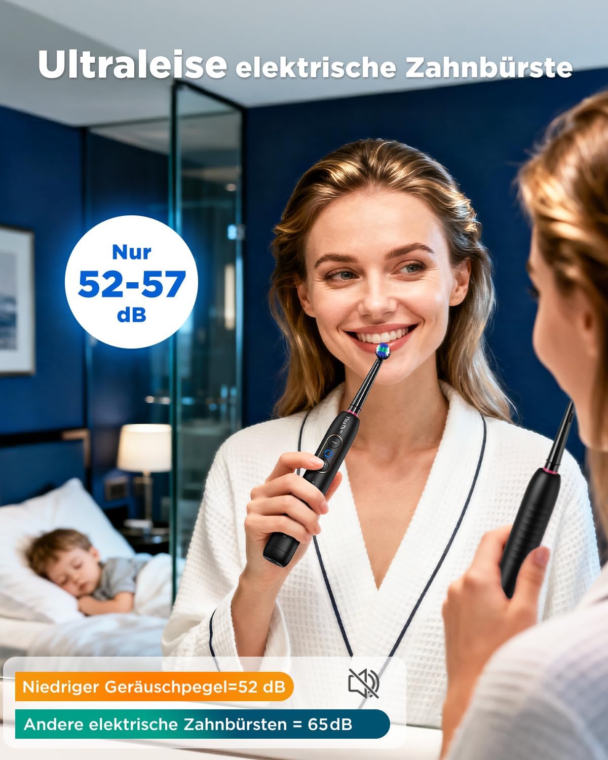 YTEATH PRO Elektrische Zahnbürsten Doppelpack