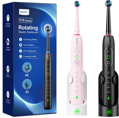 YTEATH PRO Elektrische Zahnbürsten Doppelpack