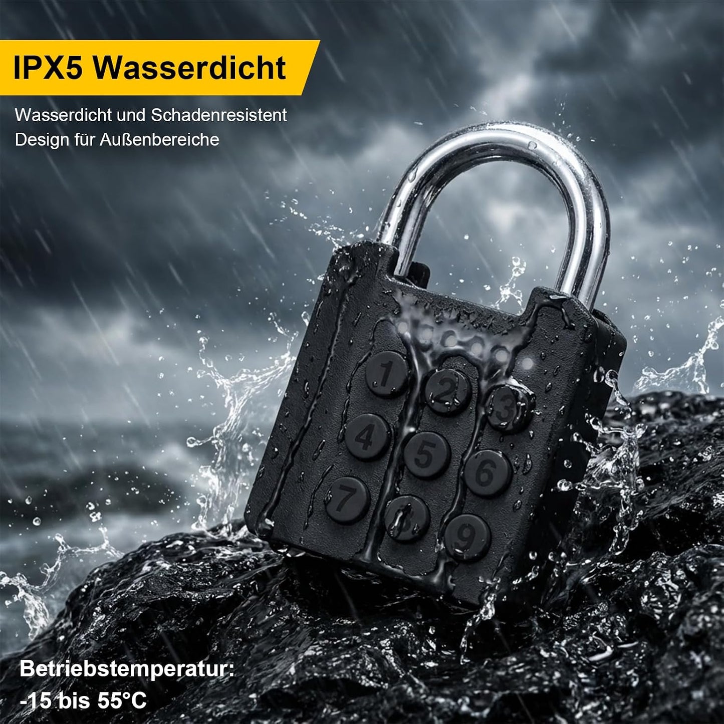 Diyife Zahlenschloss 6-stellig IPX5