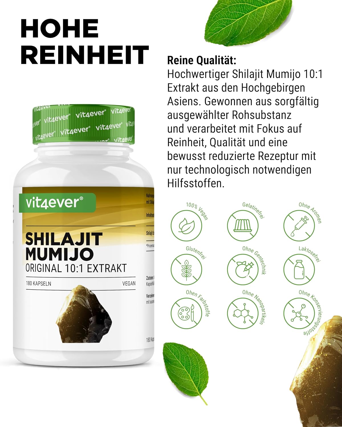 Shilajit Mumijo Kapseln Verpackung Rückseite