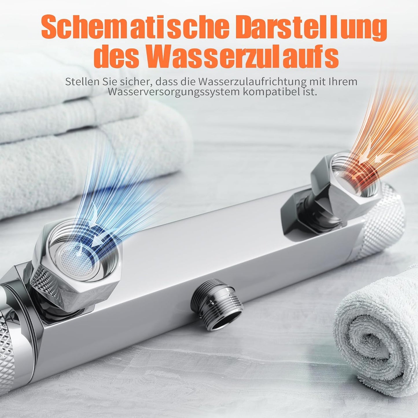 MENDIO Duschthermostat Chrom Aufputz