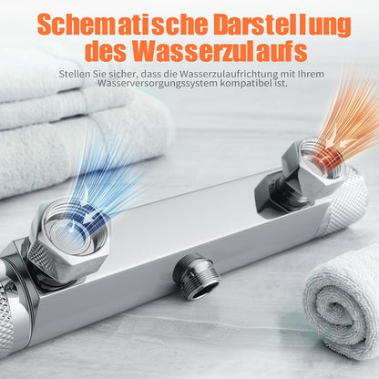 MENDIO Duschthermostat Chrom Aufputz