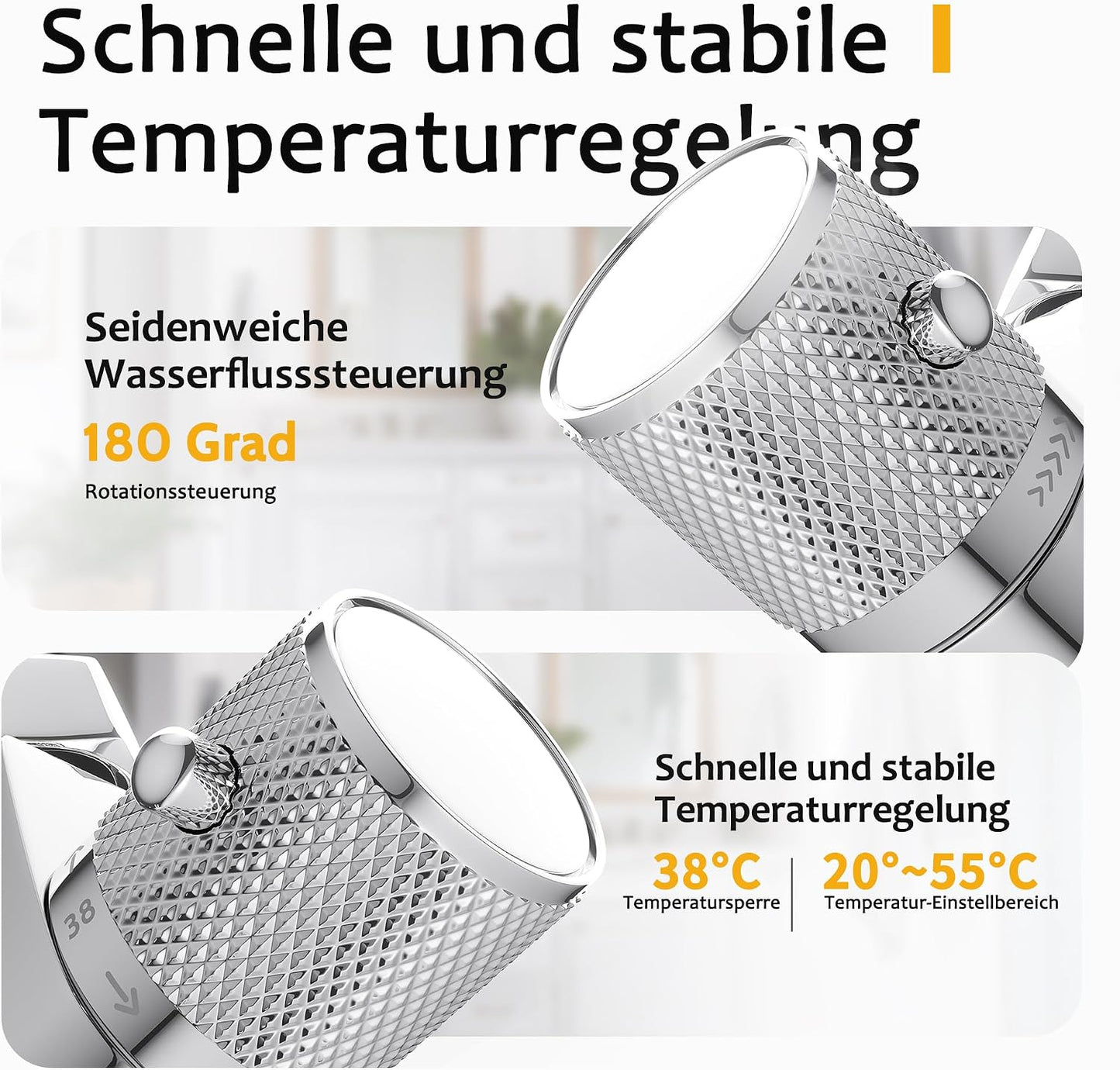 MENDIO Badewannenthermostat Chrom