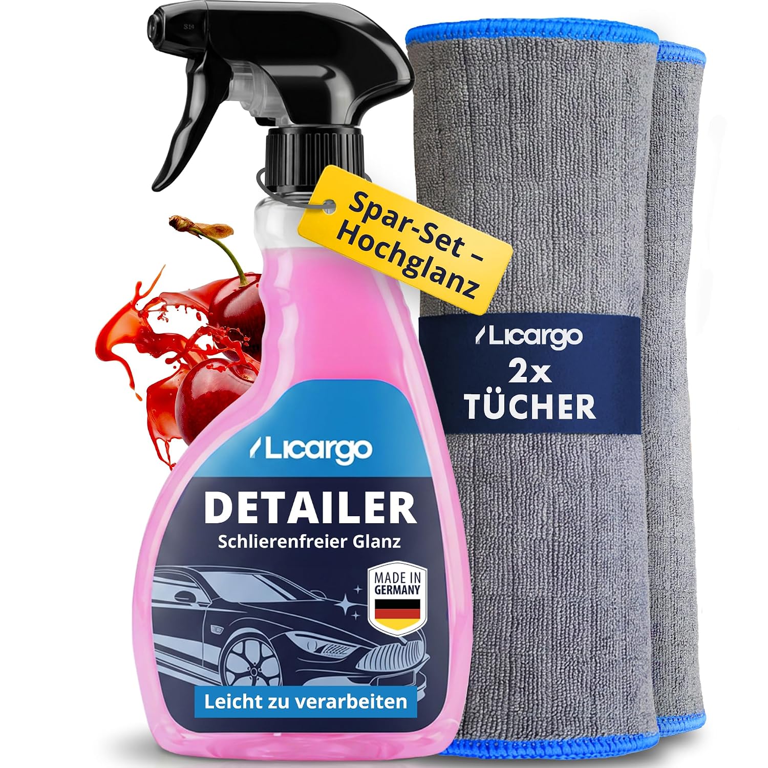 LICARGO Quick Detailer Set 500ml mit 2 Mikrofasertüchern