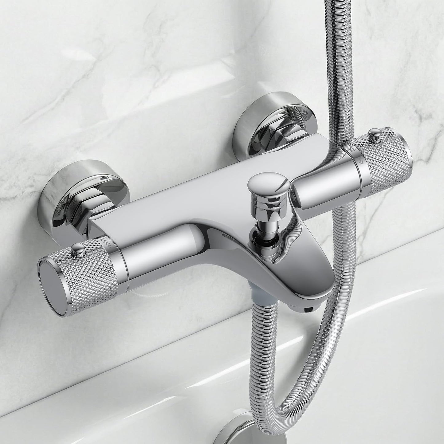 MENDIO Badewannenthermostat Chrom